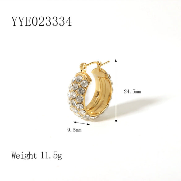 Wholesale Light Luxury Retro Women's Stainless Steel Earrings With 18K Gold Plated Vacuum Real Gold Electroplating In Pvd Furnace And Geometric Style