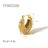 Wholesale Light Luxury Retro Women's Stainless Steel Earrings With 18K Gold Plated Vacuum Real Gold Electroplating In Pvd Furnace And Geometric Style