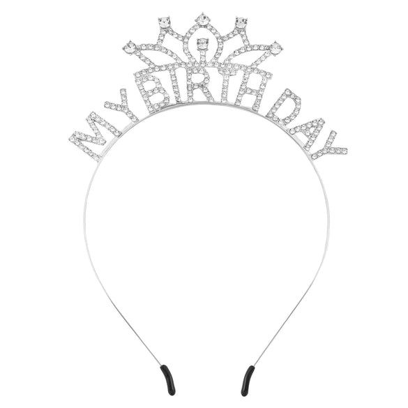 Wholesale Light Luxury Rhinestone Crown Headband Jewelry With Letters Numbers Text And Environmental Protection Electroplating