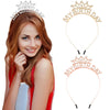 Wholesale Light Luxury Rhinestone Crown Headband Jewelry With Letters Numbers Text And Environmental Protection Electroplating