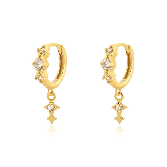 Wholesale Light Luxury Rhombus Geometric Style S925 Silver Electroplated Earrings For Women