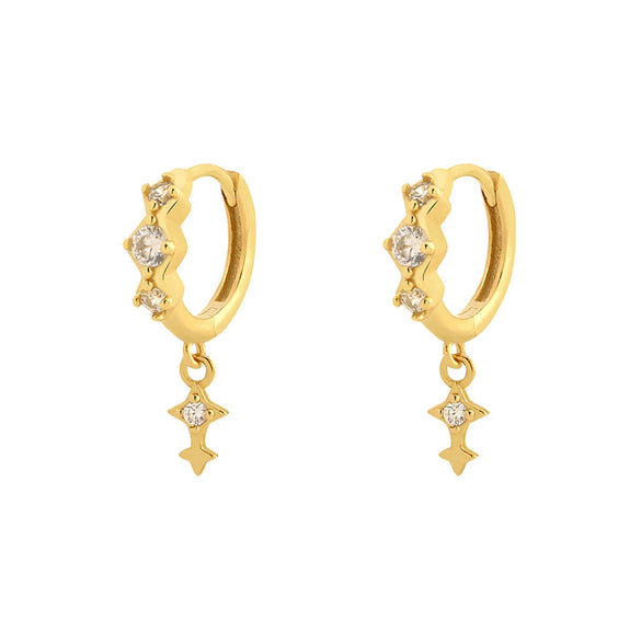Wholesale Light Luxury Rhombus Geometric Style S925 Silver Electroplated Earrings For Women