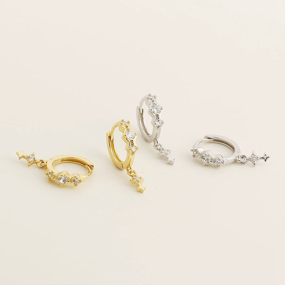 Wholesale Light Luxury Rhombus Geometric Style S925 Silver Electroplated Earrings For Women