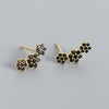Wholesale Light Luxury S925 Silver Geometric Flower Earrings For Women With Electroplating