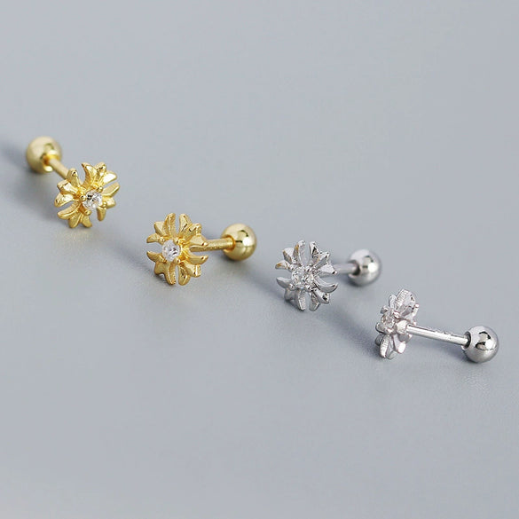 Wholesale Light Luxury S925 Silver Ins Geometric Cross Screw Stud Earrings For Women With Electroplating Treatment