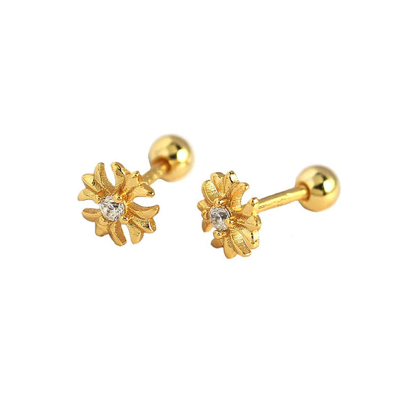 Wholesale Light Luxury S925 Silver Ins Geometric Cross Screw Stud Earrings For Women With Electroplating Treatment