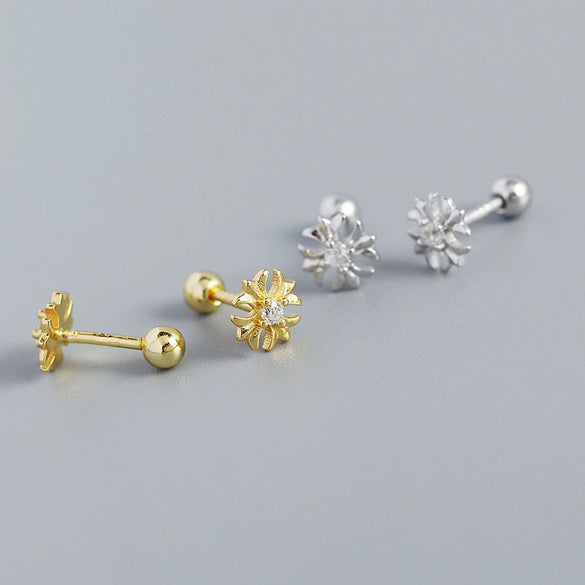 Wholesale Light Luxury S925 Silver Ins Geometric Cross Screw Stud Earrings For Women With Electroplating Treatment
