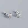 Wholesale Light Luxury S925 Silver Ins Geometric Cross Screw Stud Earrings For Women With Electroplating Treatment