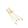 Wholesale Light Luxury S925 Sterling Silver Cross Diamond Tassel Ear Buckle Earrings With Electroplating
