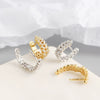 Wholesale Light Luxury S925 Sterling Silver Leaf Earrings With Electroplating