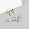 Wholesale Light Luxury S925 Sterling Silver Leaves Electroplated Earrings For Women