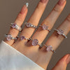 Wholesale Light Luxury S925 Sterling Silver Ring With Geometric Pattern And 8A Ice Flower Cut Powder Diamond Zircon For Women