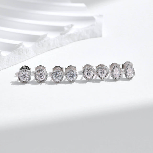 Wholesale Light Luxury Shining Drops Geometric Earrings For Women S925 Sterling Silver With Heart And Drop Shape Mosan Diamond