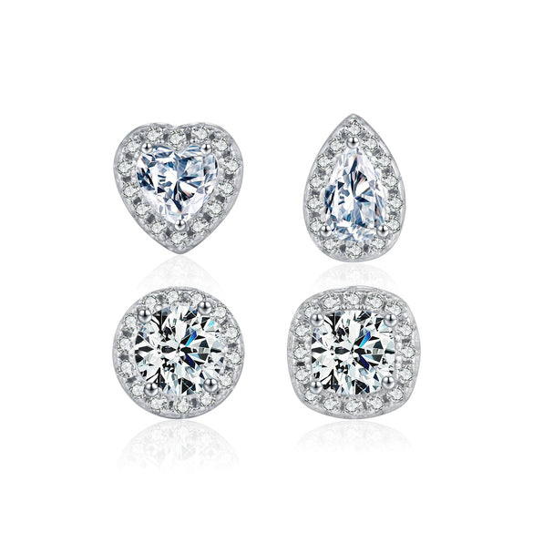 Wholesale Light Luxury Shining Drops Geometric Earrings For Women S925 Sterling Silver With Heart And Drop Shape Mosan Diamond