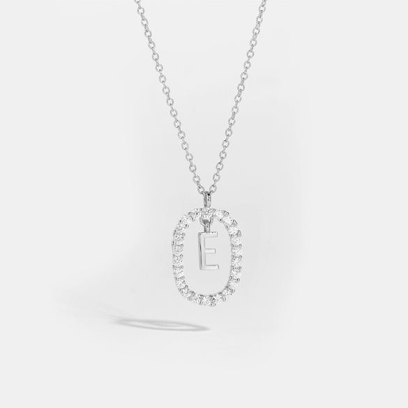 Wholesale Light Luxury 925 Silver Letter Pendant Necklace With Platinum Plated Zirconium Collarbone Chain For Women