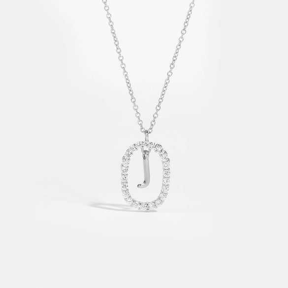 Wholesale Light Luxury 925 Silver Letter Pendant Necklace With Platinum Plated Zirconium Collarbone Chain For Women