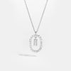 Wholesale Light Luxury 925 Silver Letter Pendant Necklace With Platinum Plated Zirconium Collarbone Chain For Women
