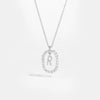 Wholesale Light Luxury 925 Silver Letter Pendant Necklace With Platinum Plated Zirconium Collarbone Chain For Women