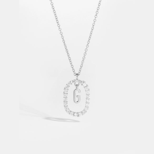 Wholesale Light Luxury 925 Silver Letter Pendant Necklace With Platinum Plated Zirconium Collarbone Chain For Women