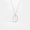 Wholesale Light Luxury 925 Silver Letter Pendant Necklace With Platinum Plated Zirconium Collarbone Chain For Women