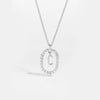 Wholesale Light Luxury 925 Silver Letter Pendant Necklace With Platinum Plated Zirconium Collarbone Chain For Women