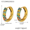 Wholesale Light Luxury Simple Circle Geometry Titanium Steel Stainless Steel Earrings With Electroplating Treatment And 5A Zircon