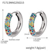 Wholesale Light Luxury Simple Circle Geometry Titanium Steel Stainless Steel Earrings With Electroplating Treatment And 5A Zircon