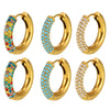 Wholesale Light Luxury Simple Circle Geometry Titanium Steel Stainless Steel Earrings With Electroplating Treatment And 5A Zircon