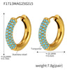Wholesale Light Luxury Simple Circle Geometry Titanium Steel Stainless Steel Earrings With Electroplating Treatment And 5A Zircon