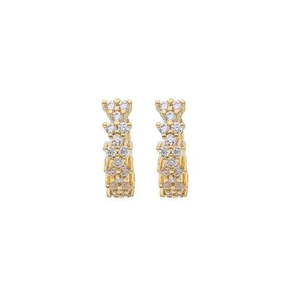 Wholesale Light Luxury Simple Copper Inlaid Zircon Geometric Earrings For Women