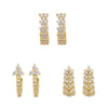 Wholesale Light Luxury Simple Copper Inlaid Zircon Geometric Earrings For Women