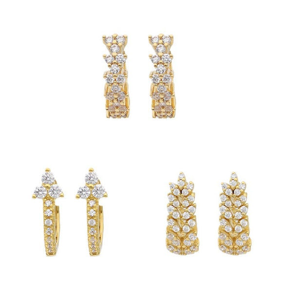 Wholesale Light Luxury Simple Copper Inlaid Zircon Geometric Earrings For Women