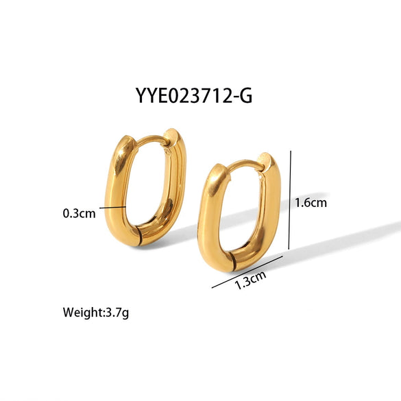 Wholesale Light Luxury Simple Geometric U Shaped Titanium Steel Earrings With Pvd Furnace Real Gold Electroplating