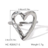 Wholesale Light Luxury Simple Non Fading Open Titanium Steel Ring With Love Flowers And Leaves Design Electroplated