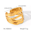 Wholesale Light Luxury Simple Non Fading Open Titanium Steel Ring With Love Flowers And Leaves Design Electroplated