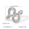 Wholesale Light Luxury Simple Non Fading Open Titanium Steel Ring With Love Flowers And Leaves Design Electroplated