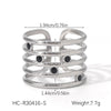 Wholesale Light Luxury Simple Non Fading Open Titanium Steel Ring With Love Flowers And Leaves Design Electroplated