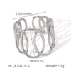 Wholesale Light Luxury Simple Non Fading Open Titanium Steel Ring With Love Flowers And Leaves Design Electroplated