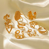 Wholesale Light Luxury Simple Non Fading Open Titanium Steel Ring With Love Flowers And Leaves Design Electroplated