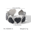 Wholesale Light Luxury Simple Non Fading Open Titanium Steel Ring With Love Flowers And Leaves Design Electroplated