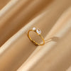 Wholesale Light Luxury Simple Rectangular Emerald Zircon Ring Stainless Steel 18K Gold Plated Electroplated Women's
