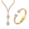 Wholesale Light Luxury Snake Head Pendant Opening Elastic Bracelet With Gold Plated Titanium Steel Snake Bone Chain Set