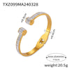 Wholesale Light Luxury Snake Head Pendant Opening Elastic Bracelet With Gold Plated Titanium Steel Snake Bone Chain Set