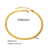 Wholesale Light Luxury Square Rectangular Stainless Steel Necklace And Bracelet With Cuban Chain Pvd Furnace Real Gold Electroplating For Unisex