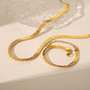 Wholesale Light Luxury Square Rectangular Stainless Steel Necklace And Bracelet With Cuban Chain Pvd Furnace Real Gold Electroplating For Unisex