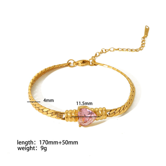 Wholesale Light Luxury Stainless Steel And Titanium Steel Love Heart Water Drop Bell Pattern Necklace And Bracelet Set With Electroplating