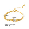 Wholesale Light Luxury Stainless Steel And Titanium Steel Love Heart Water Drop Bell Pattern Necklace And Bracelet Set With Electroplating