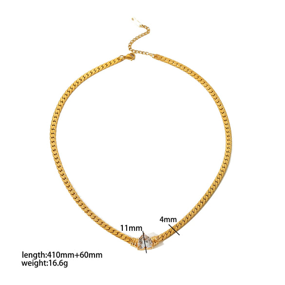 Wholesale Light Luxury Stainless Steel And Titanium Steel Love Heart Water Drop Bell Pattern Necklace And Bracelet Set With Electroplating