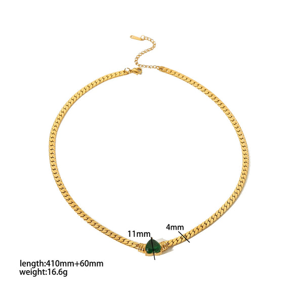 Wholesale Light Luxury Stainless Steel And Titanium Steel Love Heart Water Drop Bell Pattern Necklace And Bracelet Set With Electroplating