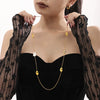 Wholesale Light Luxury Stainless Steel And White Seashell Geometric Long Stacked Necklace For Women With Electroplating